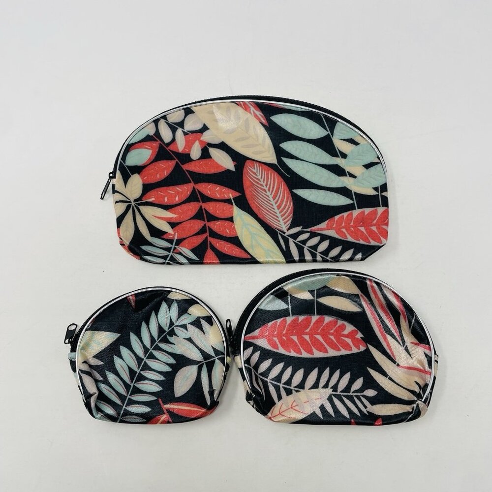 Innov8 Home Set of 3 Zippered Nesting Cosmetic Travel Bags in Tropical Print